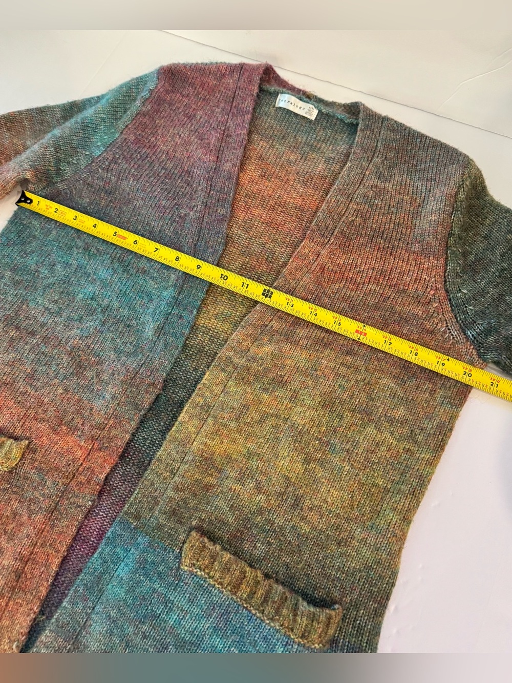 Retrology Multicolor Open-Front Knit Cardigan- size M - Picture 10 of 13